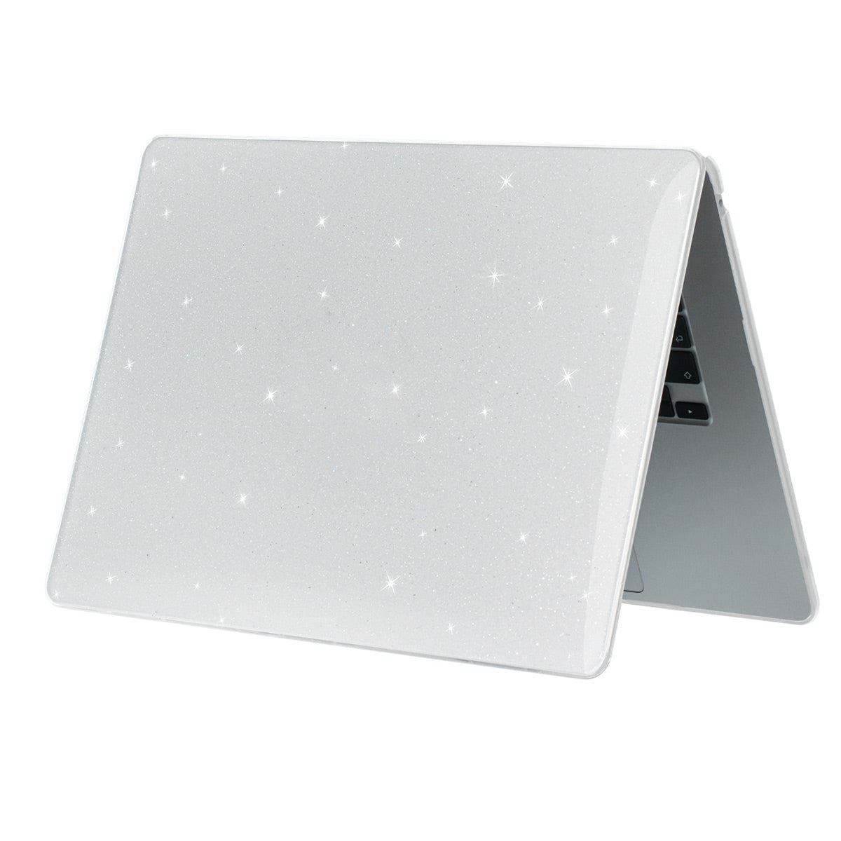 For Macbook Air 15 inch (2023) A2941 (US Version) Glitter PC Laptop Case with TPU Keyboard Film + Anti-Dust Plugs - Transparent For Macbook Air 15 inch (2023) A2941 (US Version) Glitter PC Laptop Case with TPU Keyboard Film + Anti-Dust Plugs - Transparent